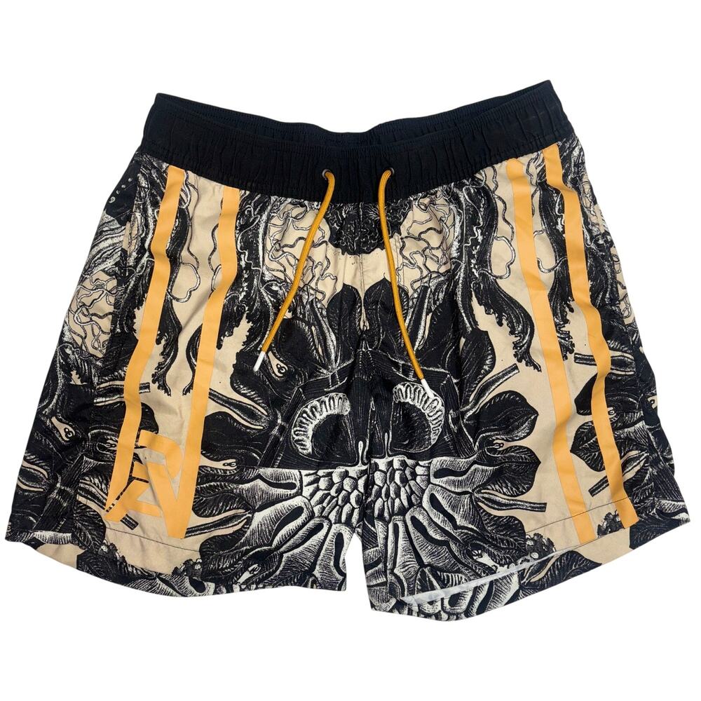 G-Star Raw Dirik Jellyfish Allover Swim Shorts Men L Black AOP Mesh Lined Trunks